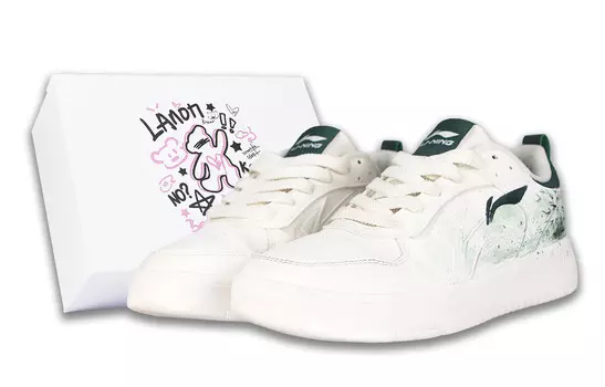 Кроссовки LINING Spike Years Skateboarding Shoes Men Low-top White/Green, белый
