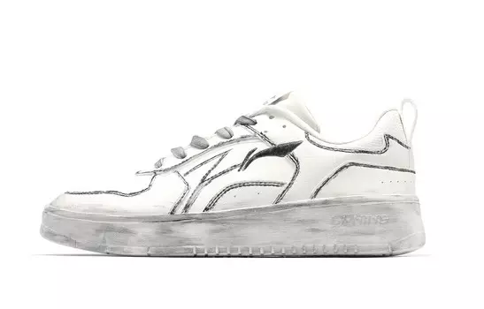 Кроссовки LINING Spike Years Skateboarding Shoes Men Low-top White/black, черный/белый