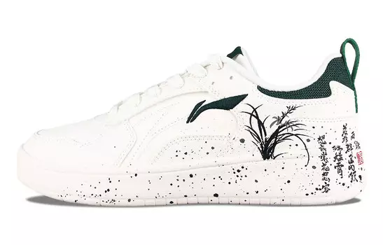 Кроссовки LINING Spike Years Skateboarding Shoes Men Low-top Black/green, белый