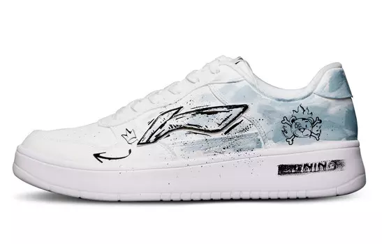 Кроссовки LINING Sports Life Collection Skateboarding Shoes Men Low-top White/Blue, белый
