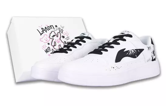 Кроссовки LINING Sports Life Collection Skateboarding Shoes Men Low-top Green, белый