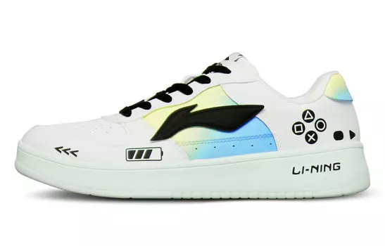 Кроссовки LINING Sports Life Collection Skateboarding Shoes Men Low-top White/Blue/Green, белый