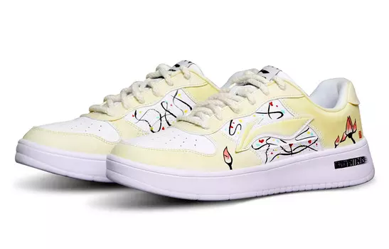 Кроссовки LINING Sports Life Collection Skateboarding Shoes Men Low-top White/Yellow, белый