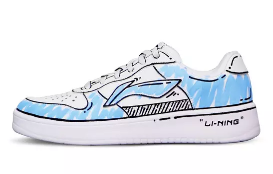 Кроссовки LINING Sports Life Collection Skateboarding Shoes Women's Low-top White/Blue, белый