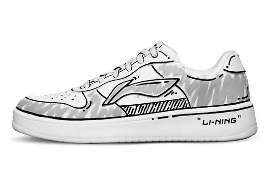 Кроссовки LINING Sports Life Collection Skateboarding Shoes Women's Low-top White/Gray, белый