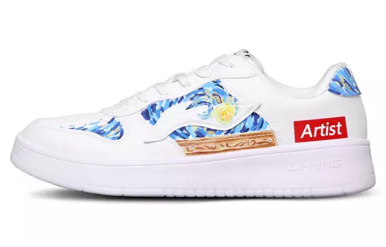 Кроссовки LINING Sports Life Collection Skateboarding Shoes Women's Low-top White/Blue, белый