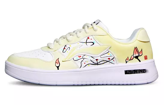 Кроссовки LINING Sports Life Collection Skateboarding Shoes Women's Low-top White/Yellow, белый