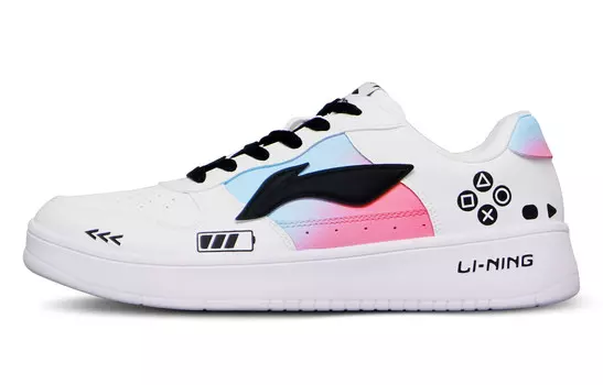 Кроссовки LINING Sports Life Collection Skateboarding Shoes Women's Low-top White/Pink/Blue, белый