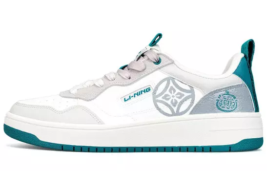 Кроссовки LINING Star Sugar Skateboarding Shoes Men Low-top White/gray/green, светло-серый
