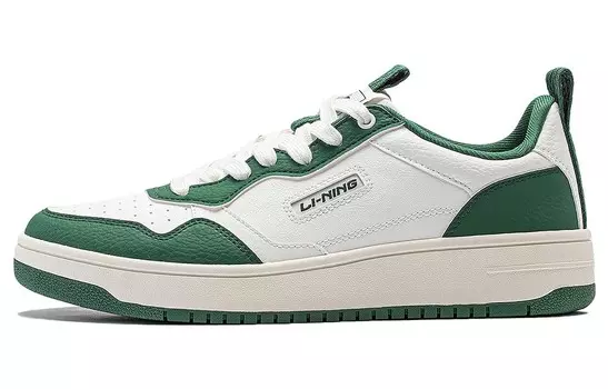 Кроссовки LINING Star Sugar Skateboarding Shoes Men Low-top Green/white, белый/черный