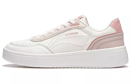 Кроссовки LINING Su Su Skateboarding Shoes Women's Low-top Smoke Powder White, белый