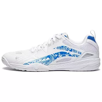 Кроссовки LINING Table Tennis Series Training Shoes Unisex Low-top Standard White/bright Blue, синий