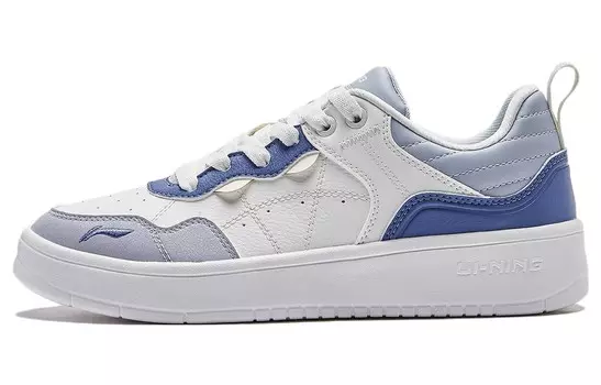 Кроссовки LINING The Beginning Of The Line Skateboarding Shoes Women's Low-top White/Blue, белый/синий