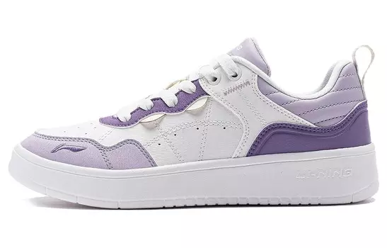Кроссовки LINING The Beginning Of The Line Skateboarding Shoes Women's Low-top White/purple, фиолетовый