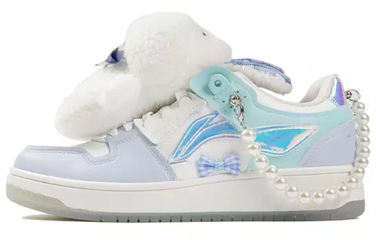 Кроссовки LINING Tianji Series Skateboard Shoes Women's Low-Top White Blue, низкие