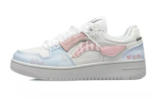 Кроссовки LINING Tianji Series Skateboarding Shoes Men Low-top Blue/White/Pink, голубой