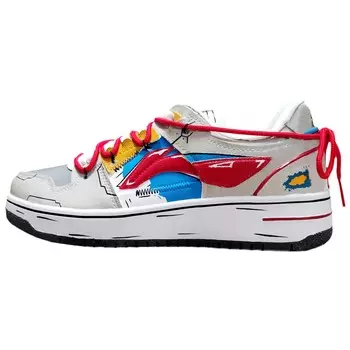 Кроссовки LINING Tianji Series Skateboarding Shoes Men Low-top Red/Blue, светло-серый