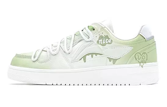 Кроссовки LINING Tianji Series Skateboarding Shoes Men Low-top White/green, светло-зеленый