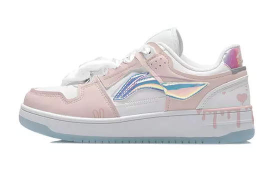 Кроссовки LINING Tianji Series Skateboarding Shoes Women's Low-top Pink/white, розовый