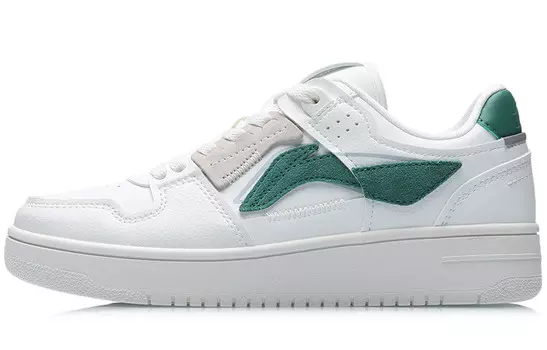 Кроссовки LINING Tianji Skateboarding Shoes Women's Low-top Cloud White/pink Green, зеленый