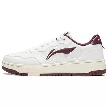 Кроссовки LINING Tianji Soft Skateboarding Shoes Men Low-top Cloud Mist White / Crimson Purple, белый