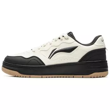 Кроссовки LINING Tianji Soft Skateboarding Shoes Women's Low-top Off-white/dark Night Black, белый
