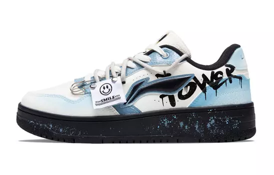 Кроссовки LINING Tianji Soft Skateboarding Shoes Women's Low-top White/blue/black, цвет Sea Salt Blue