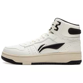 Кроссовки LINING Tianji Soft Skateboarding Shoes Women's High-top White/Black, белый/черный