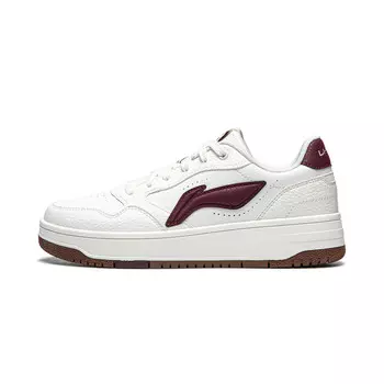 Кроссовки LINING Tianji Soft Skateboarding Shoes Women's Low-top Cloud White/burgundy, бордовый