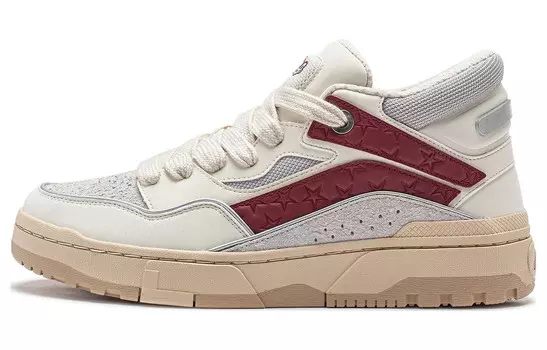Кроссовки LINING Wave Lifestyle Shoes Men Mid-top White/Gray/Red, белый/серый