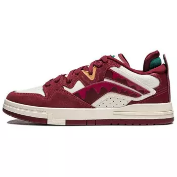 Кроссовки LiNing Wave Pro Skateboarding Shoes Men Low-top Dark Red/ivory White, темно-красный/слоновая кость
