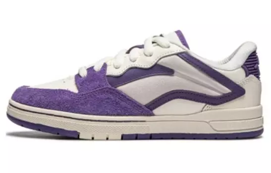 Кроссовки LiNing Wave Pro Skateboarding Shoes Women's Low-top Sail/Coconut Milk/Platinum Violet, белый/фиолетовый