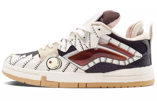 Кроссовки LINING Wave Skateboarding Shoes Men Low-top Beige/black, цвет Off White