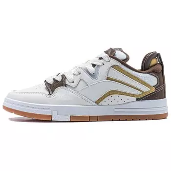 Кроссовки LINING Wave Skateboarding Shoes Men Low-top Cloud White/clay Brown, коричневый