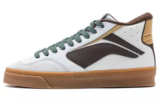 Кроссовки LINING Wave Skateboarding Shoes Men Mid-top Cloud White/clay Brown, коричневый