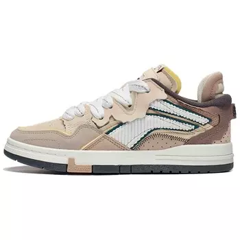 Кроссовки LINING Wave Skateboarding Shoes Women's Low-top Apricot Color / Deer Skin Brown, коричневый