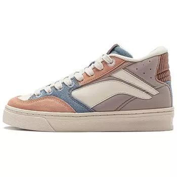 Кроссовки LINING Wave Skateboarding Shoes Women's Mid-top Ash Gray/Apricot Orange, оранжевый