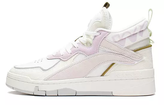 Кроссовки LINING Wave Skateboarding Shoes Women's Mid-top Off-white/standard White, белый