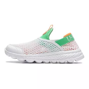 Кроссовки LINING YOUNG Kids Lifestyle Shoes GS Low-top Standard White/Mystical Green, зеленый