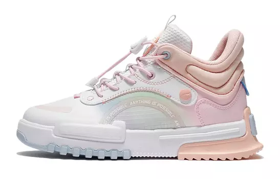 Кроссовки LINING YOUNG Kids Lifestyle Shoes GS Mid-top Standard White/salt Pink Camouflage
