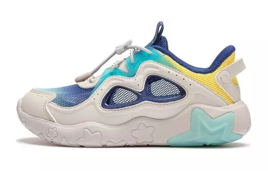 Кроссовки LINING YOUNG Kids Lifestyle Shoes Kids Low-top White Sand Grey / Deep Royal Blue / Fluorescent Milky Yellow, белый/желтый