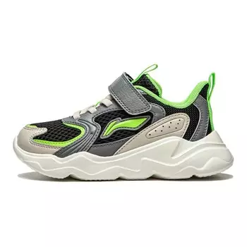 Кроссовки LINING YOUNG Kids Lifestyle Shoes Kids Low-top Black/grey/green, зеленый
