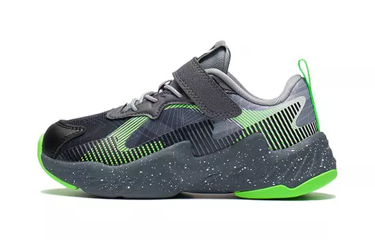 Кроссовки LINING YOUNG Kids Lifestyle Shoes PS Low-top Black/grey/green