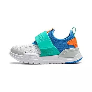 Кроссовки LINING YOUNG Kids Lifestyle Shoes PS Low-top Standard White/Interstellar Blue/Parrot Green, зеленый