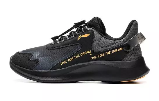 Кроссовки LINING YOUNG Sports Life Collection Kids Lifestyle Shoes GS Low-top Black/Gray, черный/серый