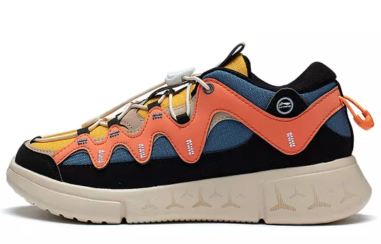 Кроссовки LINING YOUNG Sports Life Collection Kids Lifestyle Shoes GS Low-top Black/sunshine Orange/lime Blue/citrus Yellow, черный/оранжевый