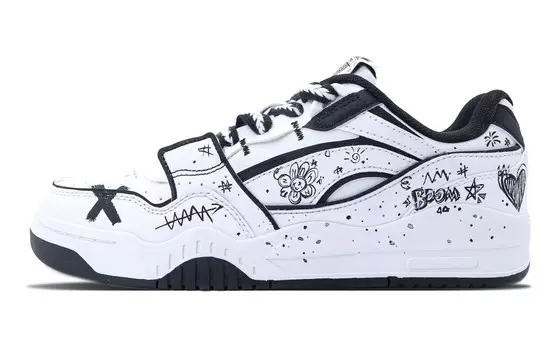 Кроссовки LINING Yuebai Skateboarding Shoes Men Low-top Black/white, черный