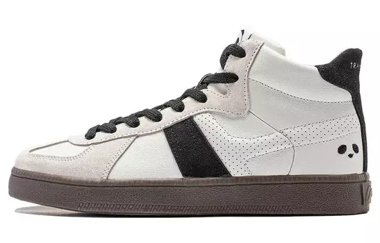 Кроссовки LINING Yunchuan Skateboarding Shoes Women's High-top White, черный/белый