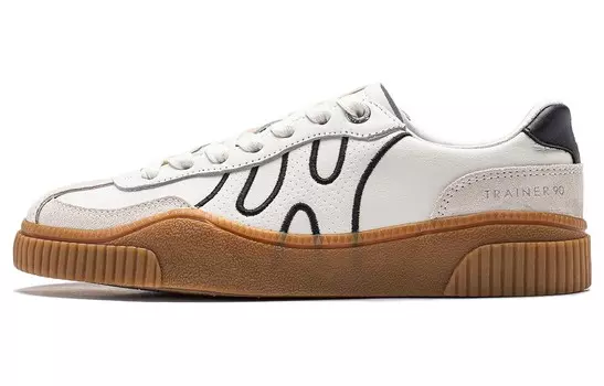 Кроссовки LINING Yunchuan Skateboarding Shoes Women's Low-top, белый/черный