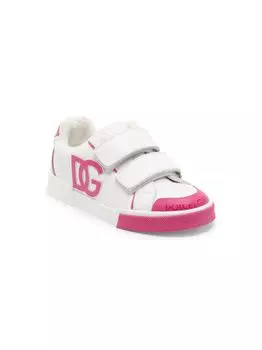 Кроссовки Little Girl's & Girl's с ремешком и ремешком с логотипом Griptape DOLCE&GABBANA, белый
